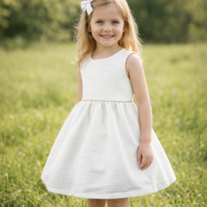 Classic White Mesh Style Sweetheart Dress 3/9m-6Yrs