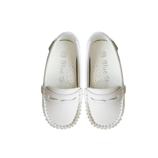 Unisex Slip On Loafers White 1-3Yrs