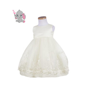 Baby Flower Girl Satin Dress Ivory
