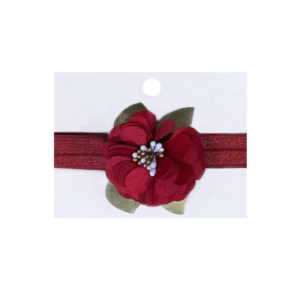 Baby Girl Soft Maroon Flower Headband Small