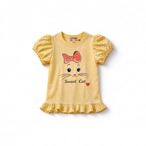 Sweet Cat Cotton Shirt Yellow 2-10Yrs