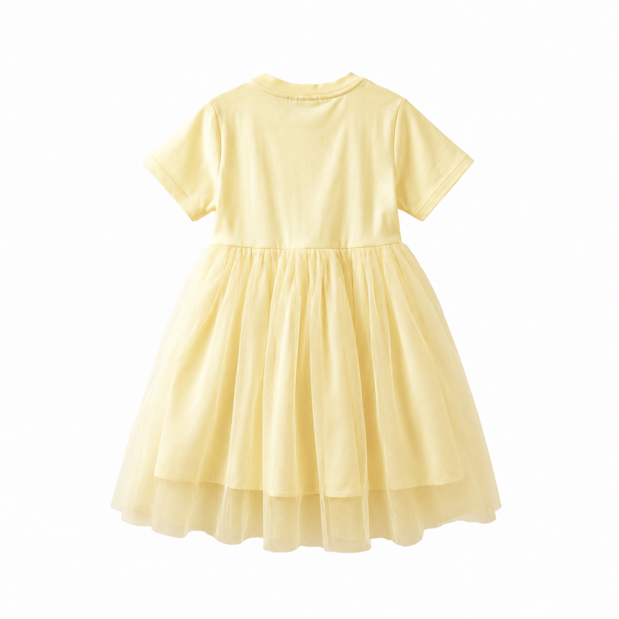 Pale Yellow Tulle Dress Back View