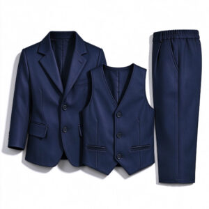 Boys 3pcs Jacket Vest Pants Formal Suit Navy 3M-16