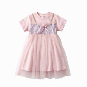 Soft Pink Sparkle Tulle Dress Size 4-12Yrs