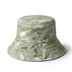 Baby Sage Green Floral Cotton Bucket Hat Size 6–9 Months Only