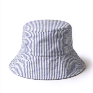 Blue & White Striped Cotton Bucket Hat 2-3Yrs
